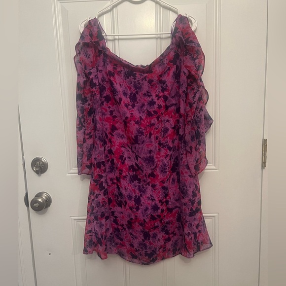 H by Halston Floral Dress - Pink and Purple - Picture 1 of 5